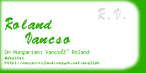 roland vancso business card